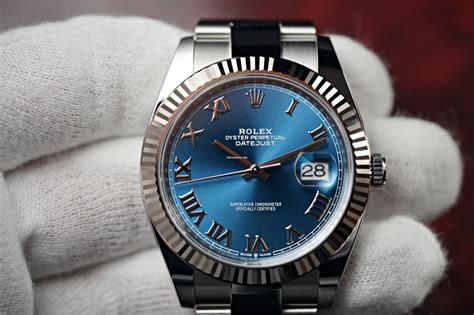 rolex oyster perpetual datejust blue face roman numerals|Rolex Oyster Perpetual Datejust 41.